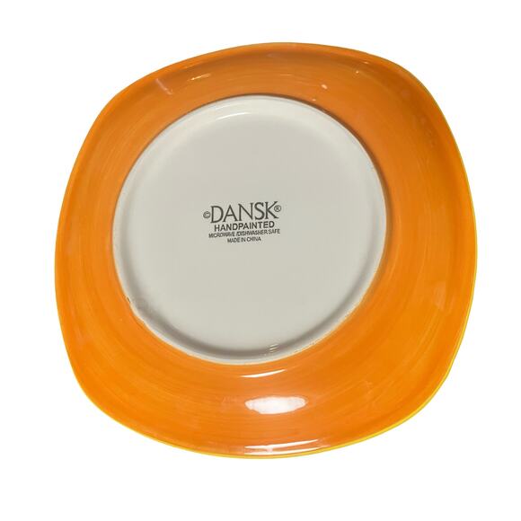 DANSK CARIBE BAHAMA Salad Plate 8 3/4" Orange Blue Hand Painted discontinued - Picture 4 of 5